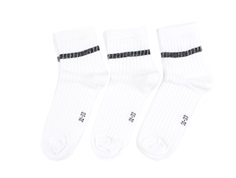 Name It bright white black glitter stripe strømper (3-pack)